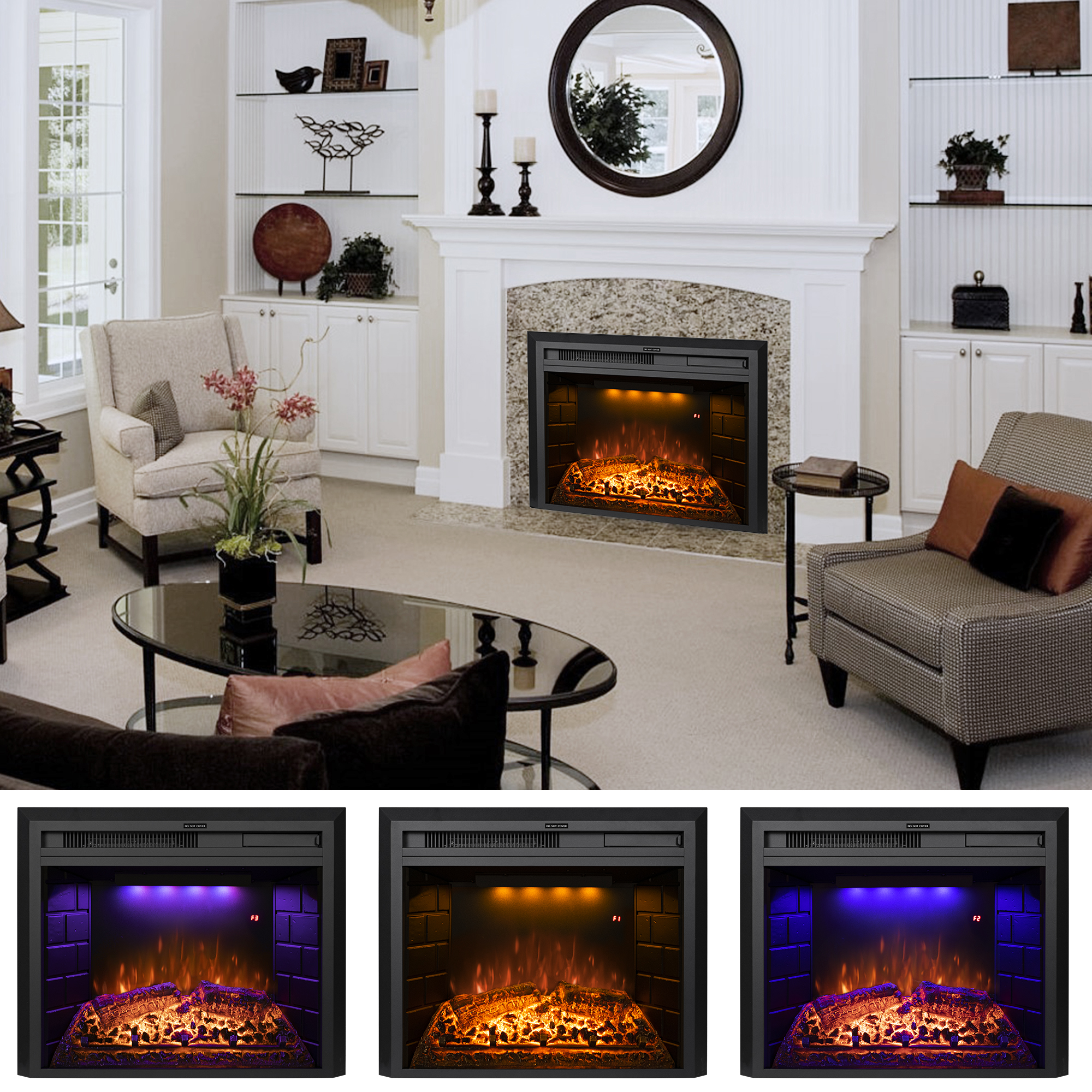 Luxstar EF33T 33" LED Electric Fireplace Insert