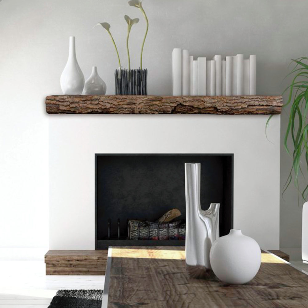 Lexington Hearth 7288 HR-4-LH-MD Half-Round Sleeper Maduro 4' Log Mantel