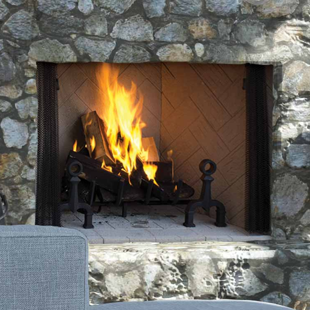 IHP Superior WRT4536WH 36" Wood-Burning Fireplace w/White Herringbone Refractory Panels F0627