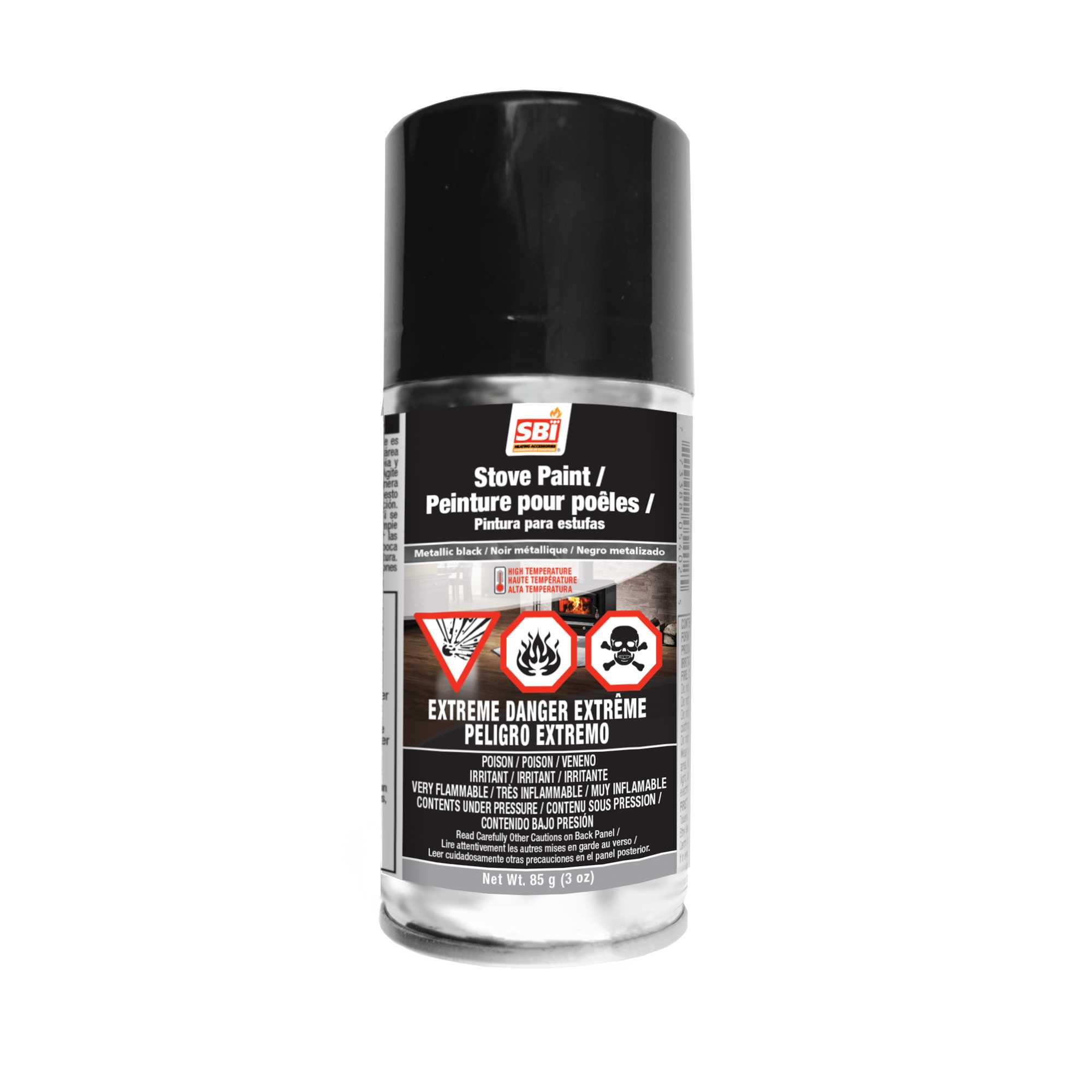 Drolet AC05963 Metallic Black Stove Paint - 85 G (3Oz) Aerosol