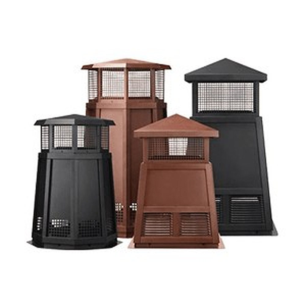 Monessen DTO134-BK Decorative Termination Octagon 34" - black (adapter required for wood pipe)
