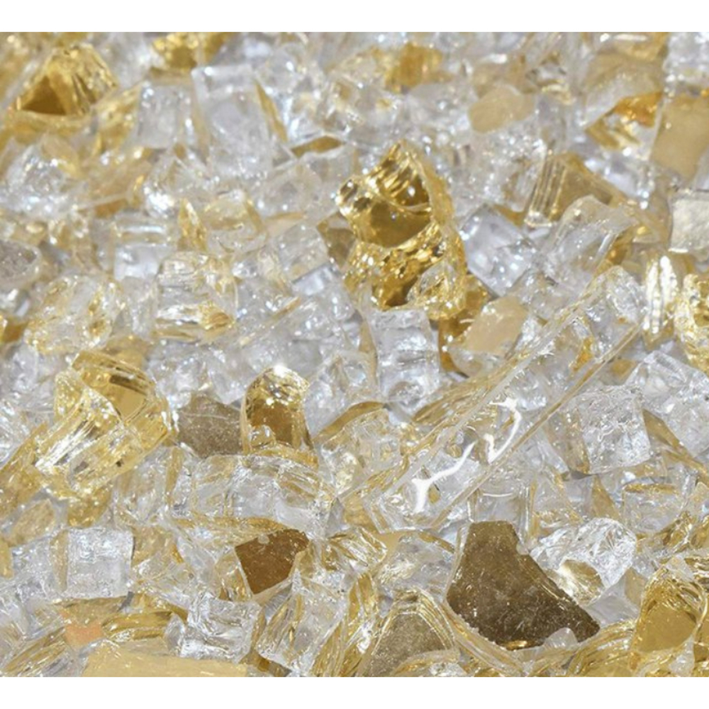 Enhance-a-Fire RG25-FG 4581 Gold 1/4” Crushed Tempered Fireglass (Reflective)