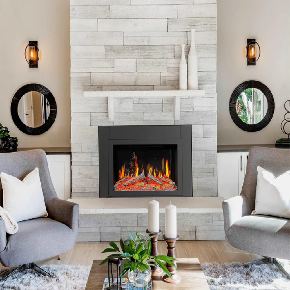 Litedeer Homes ZEF38VC-30C LiteStar 30" Smart Electric Fireplace Inserts with Multi-Flame Style