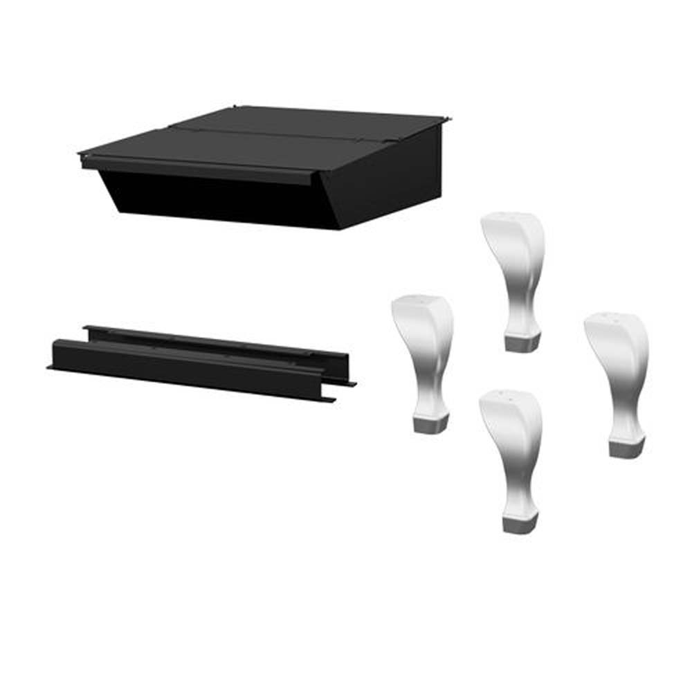 Drolet AC01384 Brushed Nickel Cast Iron Legs With Ash Drawer