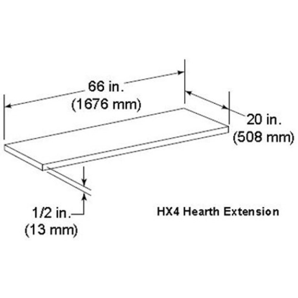 Majestic HX4M Hearth Extension For 42" Models (70"X 20"X 1/2") - Pack Of 5