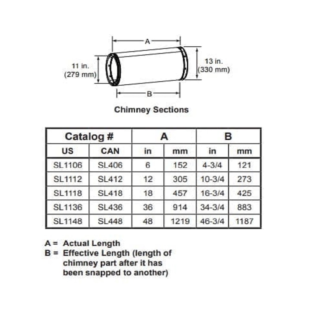 Majestic SL1112 12" (305mm) pipe section