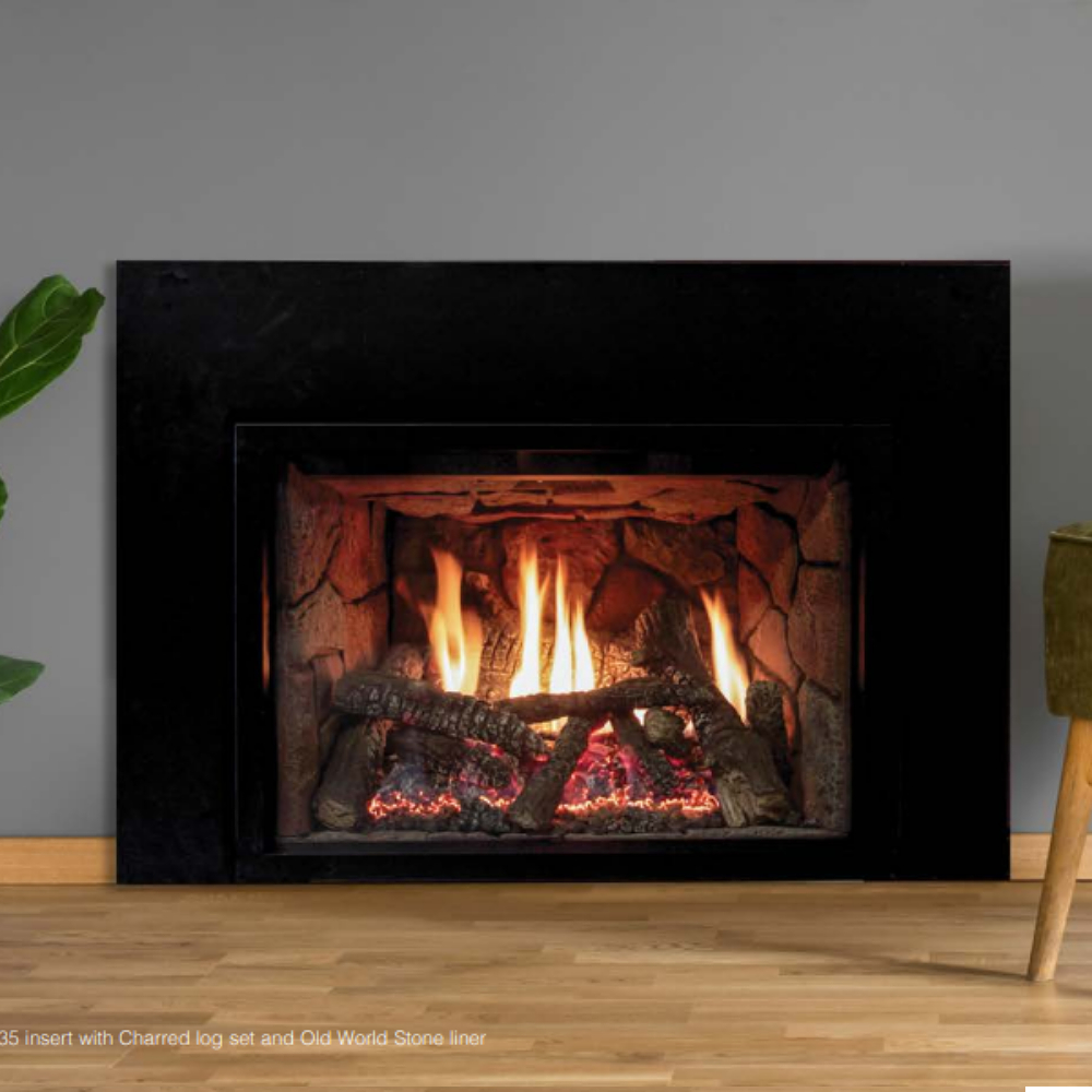 Empire DVCT35CBN95N Rushmore 35" DV Nat-Gas Fireplace Insert w/TrueFlame Tech