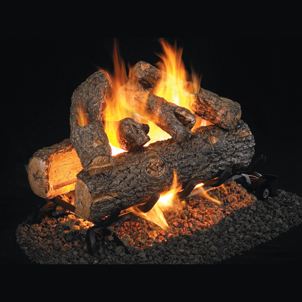 RealFyre RDP-2-24 24" Golden Oak Designer Plus See Thru Log Set