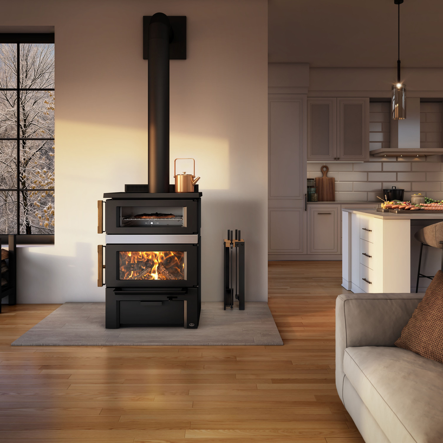 Osburn OB02047 Gusto Wood-burning Stove w/ Cooktop