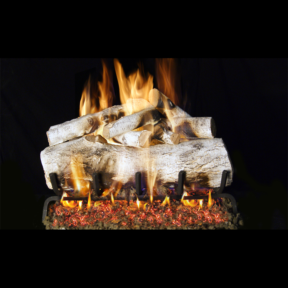 RealFyre MBW-2-30 30" Mountain White Birch See-Thru Log Set