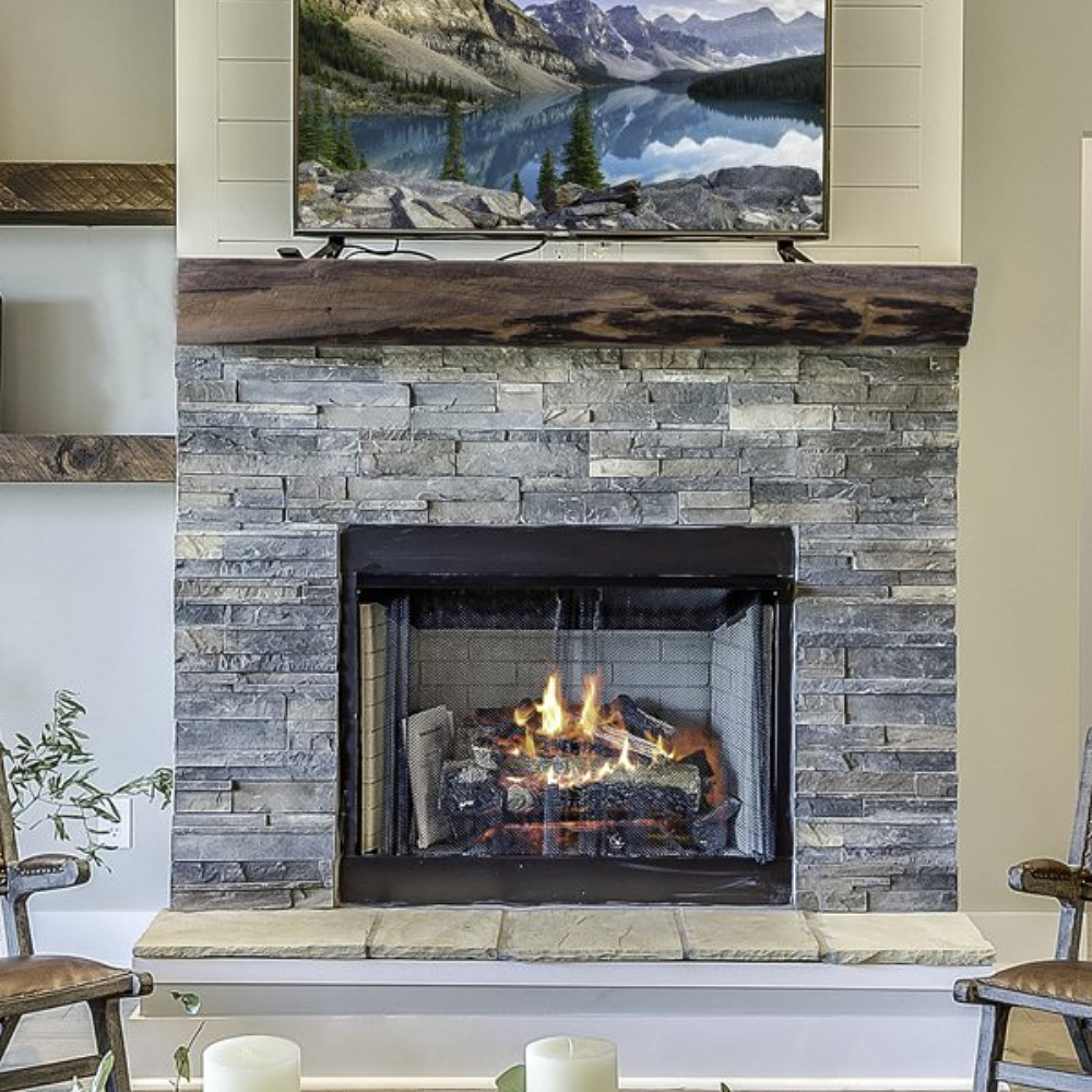 Lexington Hearth Cabin-Pine Beam Mantel