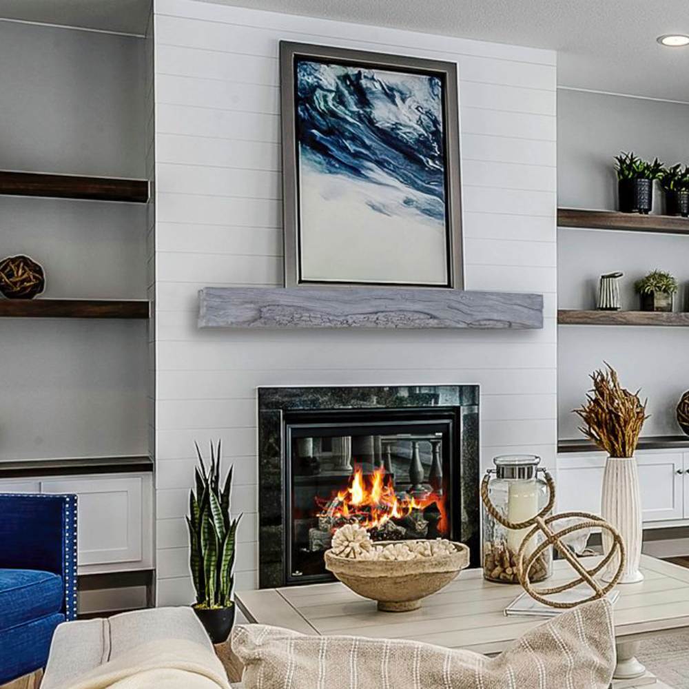 Lexington Hearth 7035 RH-5-LH-WG Rickhouse Weathered Grey 5' Beam Mantel