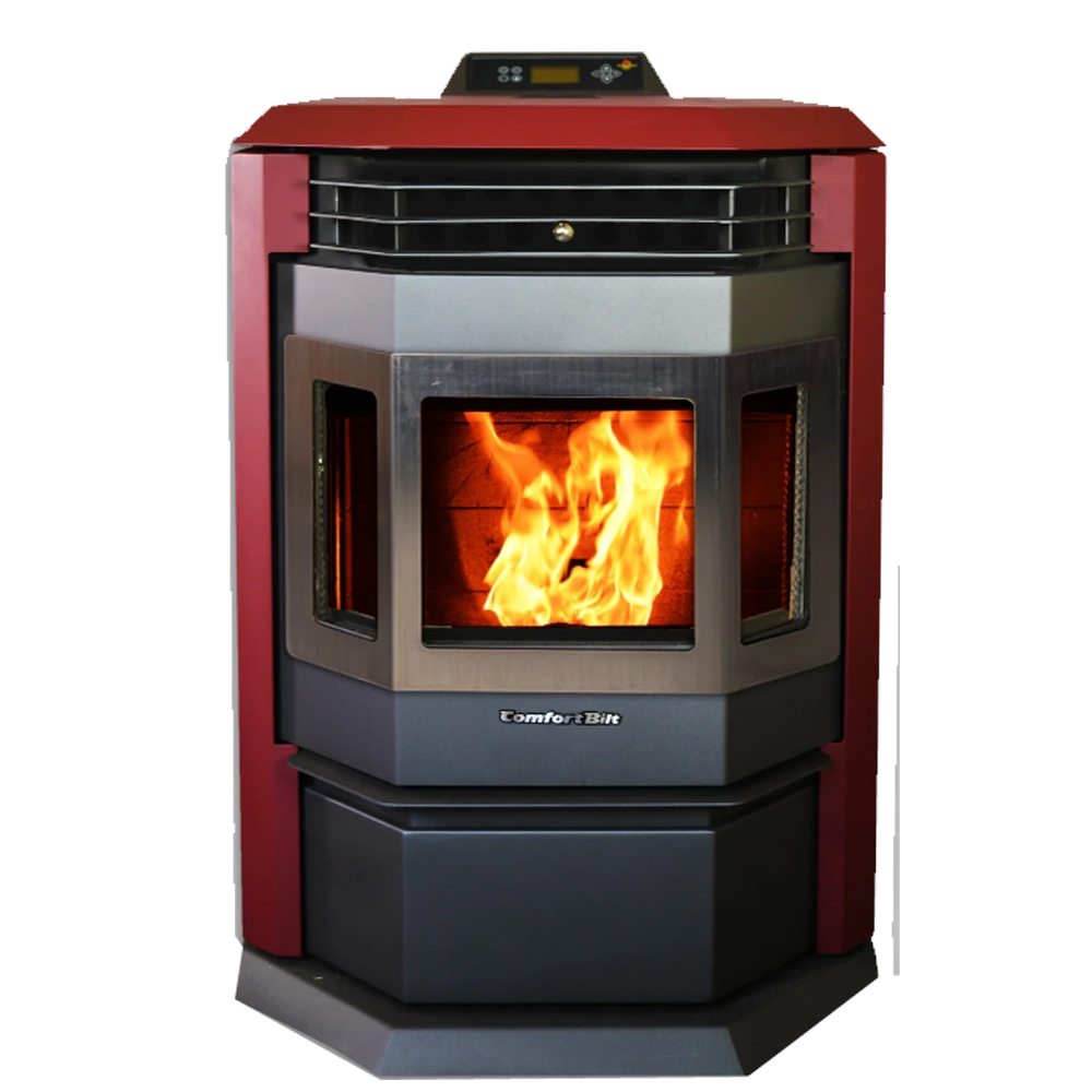 ComfortBilt HP22-Burgundy-SS Pellet Stove w/ Stainless Steel Trim