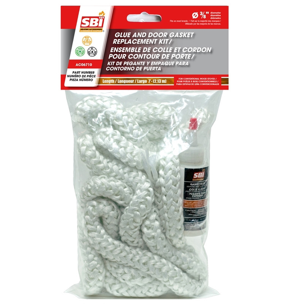 Osburn AC06710 Glue And 3/8" X 7' White Door Gasket Kit