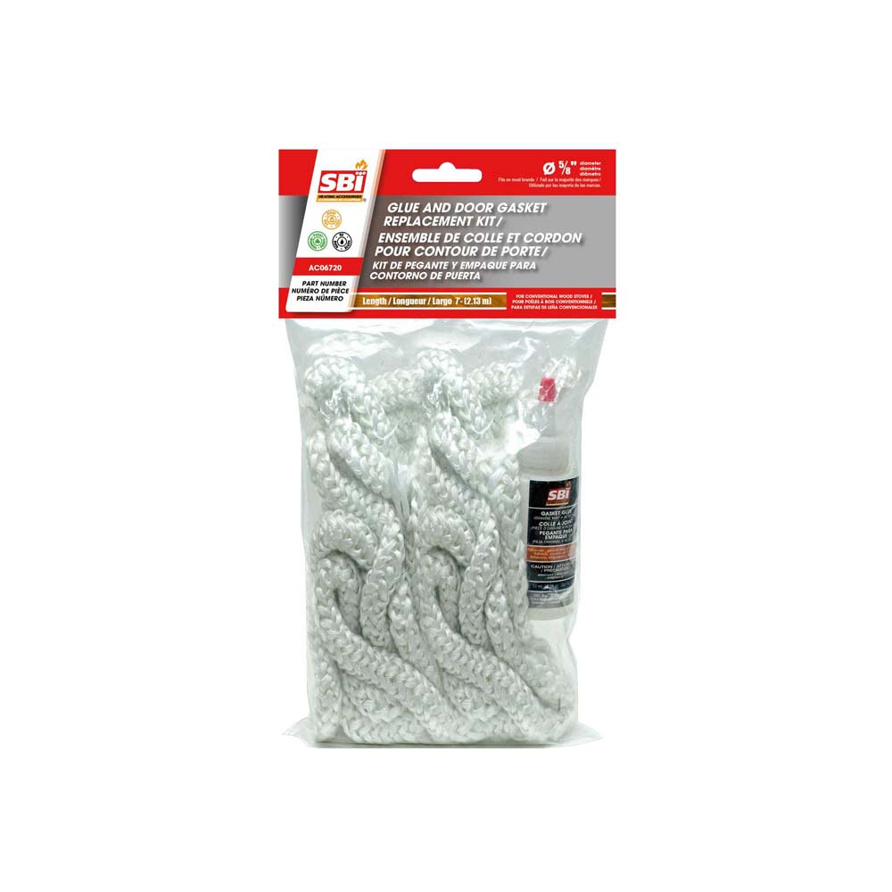 Drolet AC06720 Glue And 5/8" X 7' White Door Gasket Kit