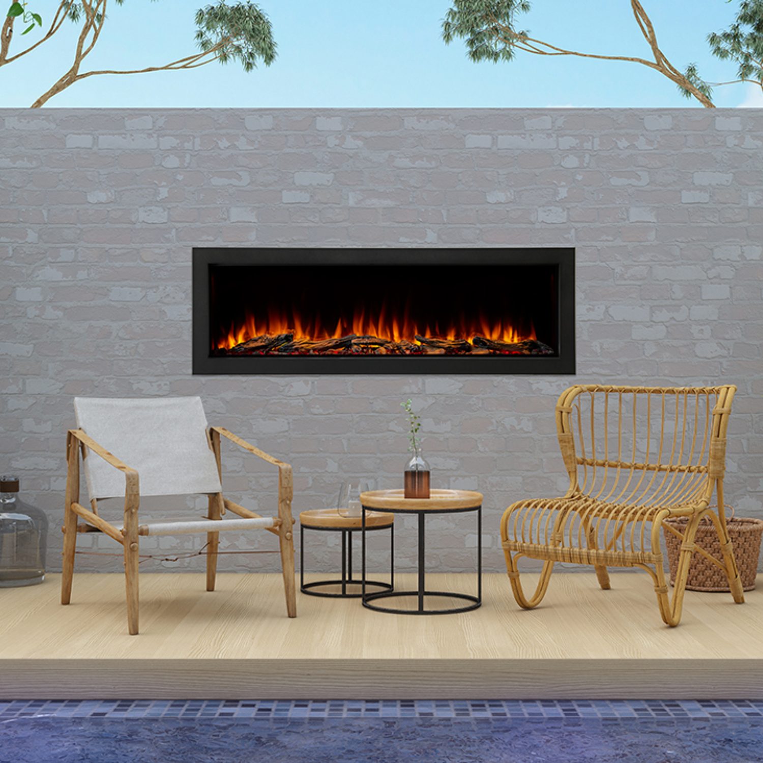 SimpliFire SF-OD55 Forum 55" Outdoor Electric Fireplace