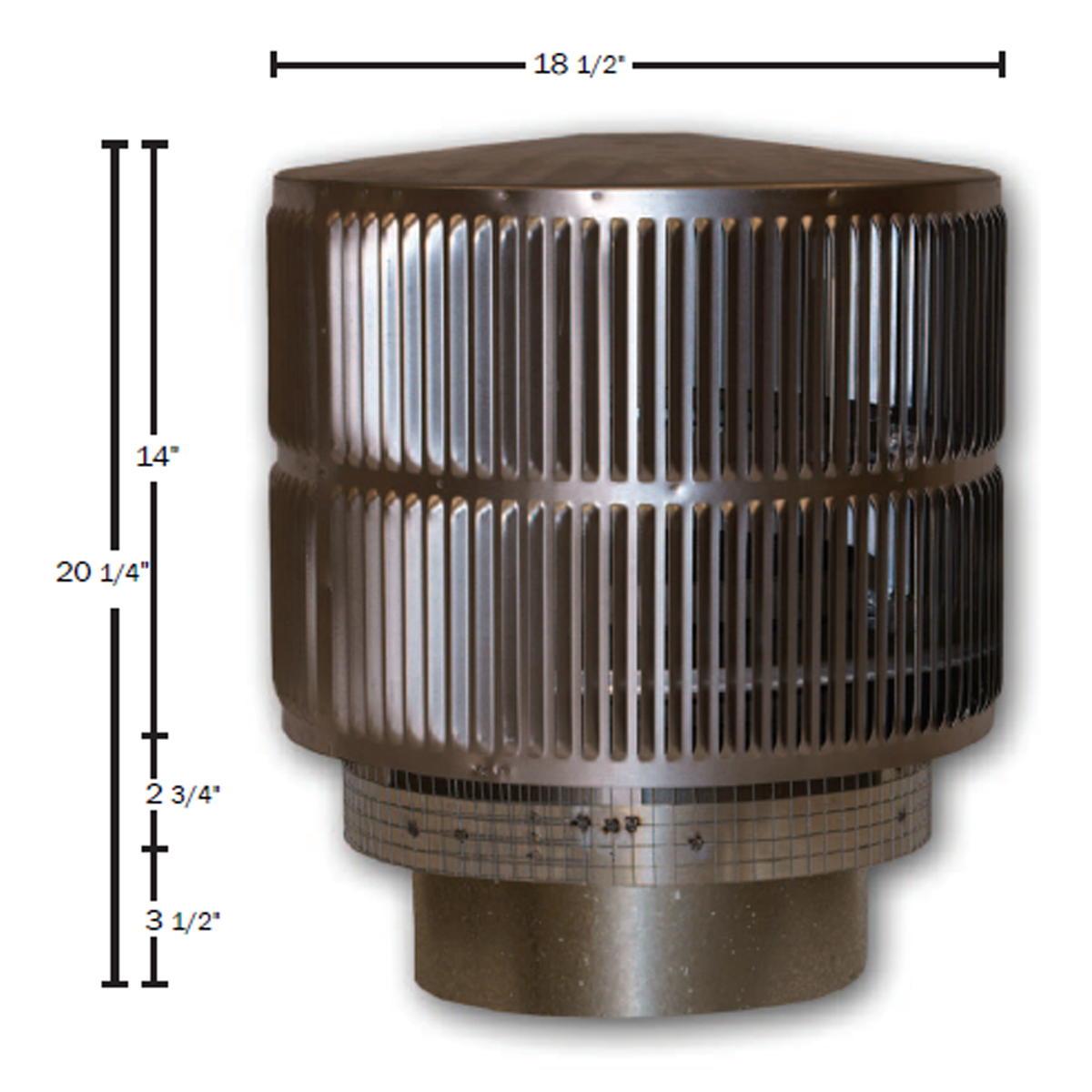 IHP Superior RLT-12HT Hi-Temp Round Top Termination with Louvered Screen F0960