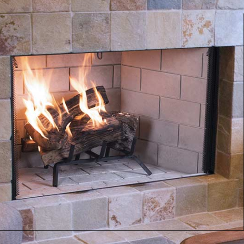 IHP Superior WRT3538WS 38" Wood Burning Fireplace w/Grey Stacked Refractory Panels F3412