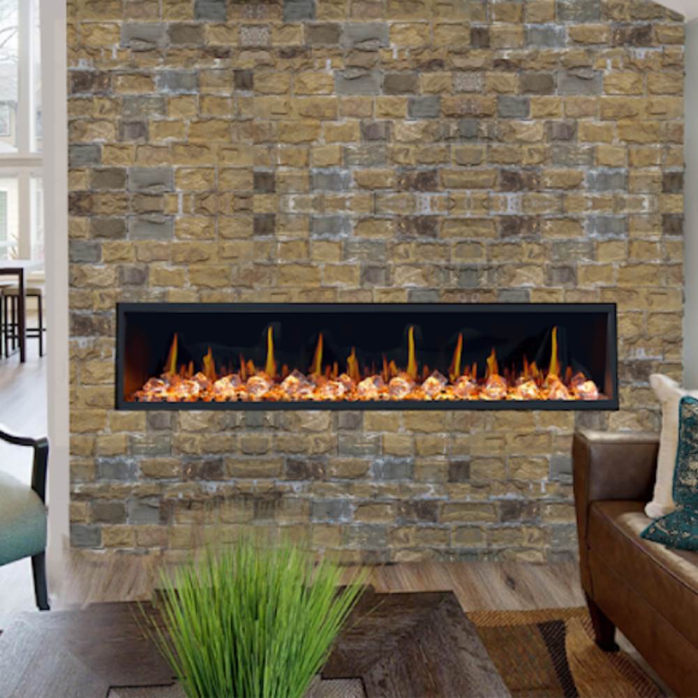 Litedeer Homes ZEF45XC Latitude 45" Ultra Slim Built-in Electric Fireplace + Crushed Ice Rocks