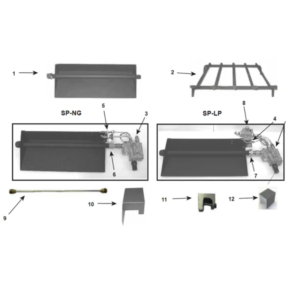 Majestic SP18NG Hearth Kits Sand Pan Burners For Single-Sided Fireplaces 18" Safety Pilot