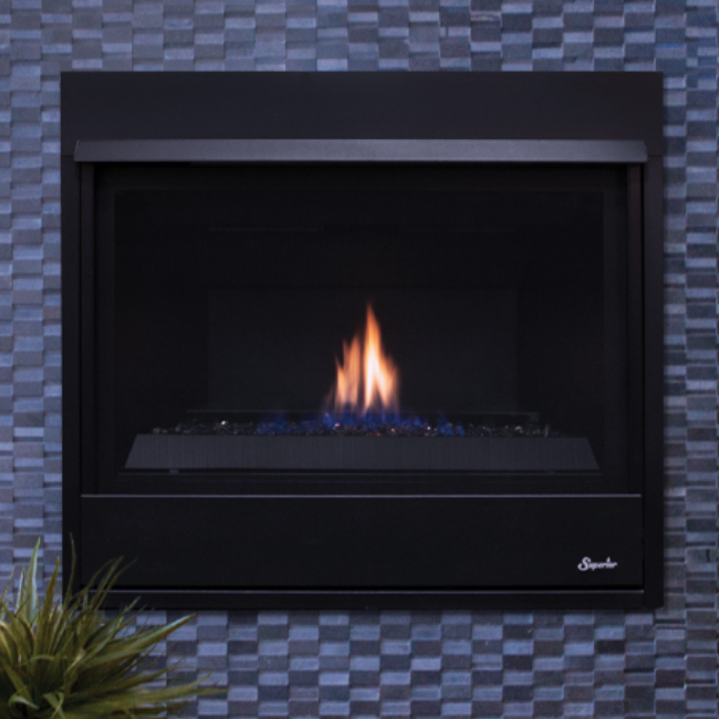 IHP Superior DRC2033TEN 33" Direct-Vent NG Fireplace Contemporary Elec Top Vent F1413