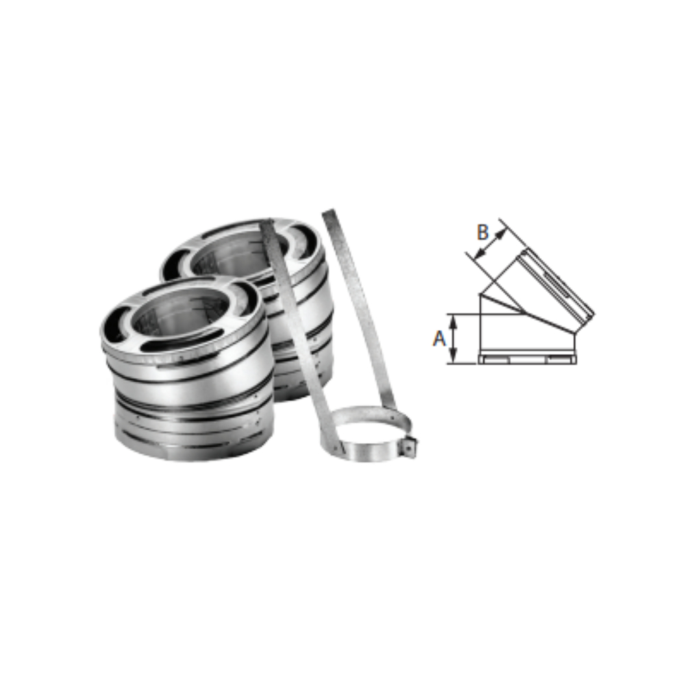 Duravent 8DP-E15 15 Deg Elbow Kit - GA (includes: 2 Elbows & 1 Elbow Strap)