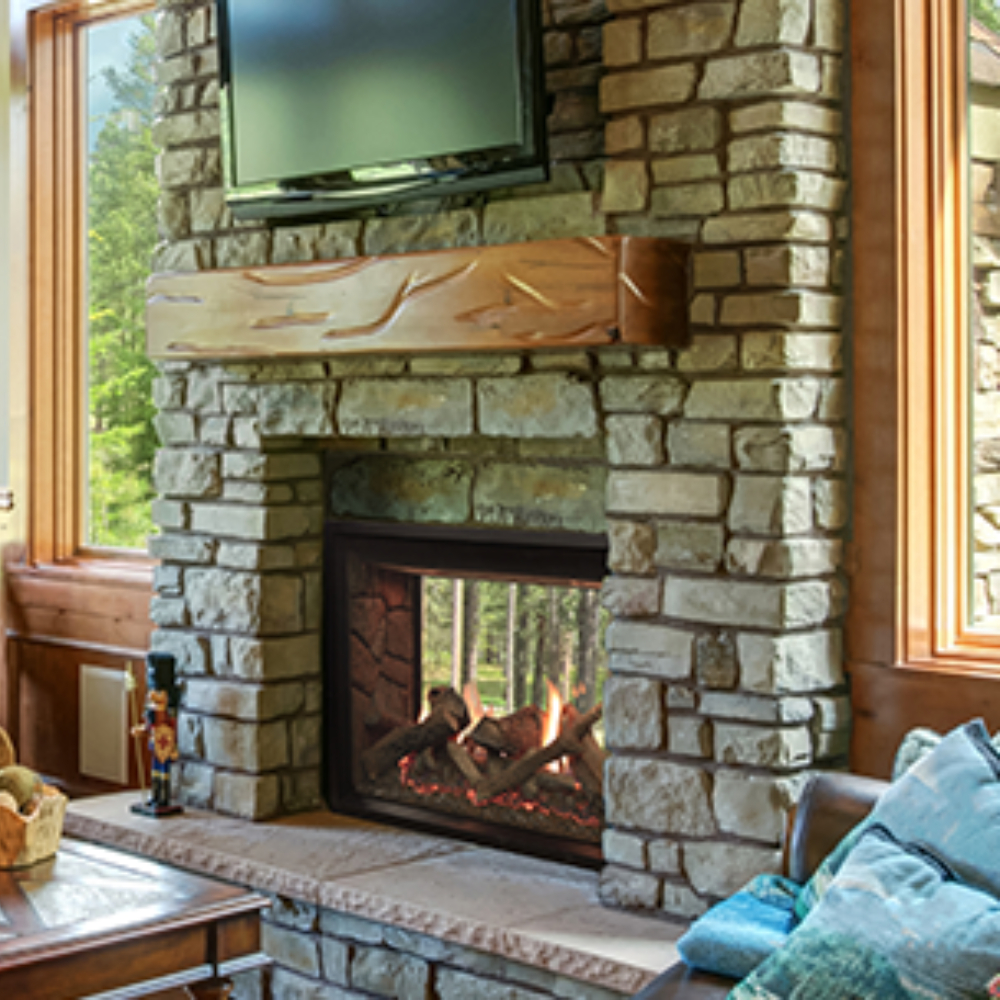 Empire DVCT40CSP95P Rushmore Clean-Face DV See-Through 40" Propane Fireplace w/TruFlame Tech