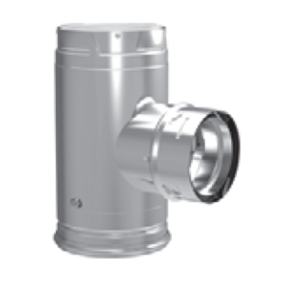 Duravent 4PVP-T3B1 Increaser Tee w/Clean-Out Tee Cap (black)