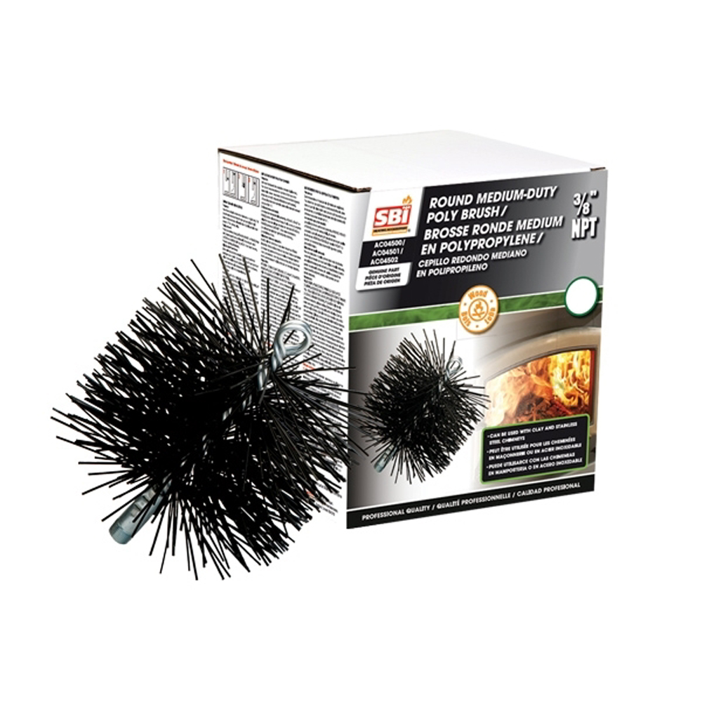 Osburn AC04500 6" Round Brush With Polypropylene Bristles (3/8" Npt)