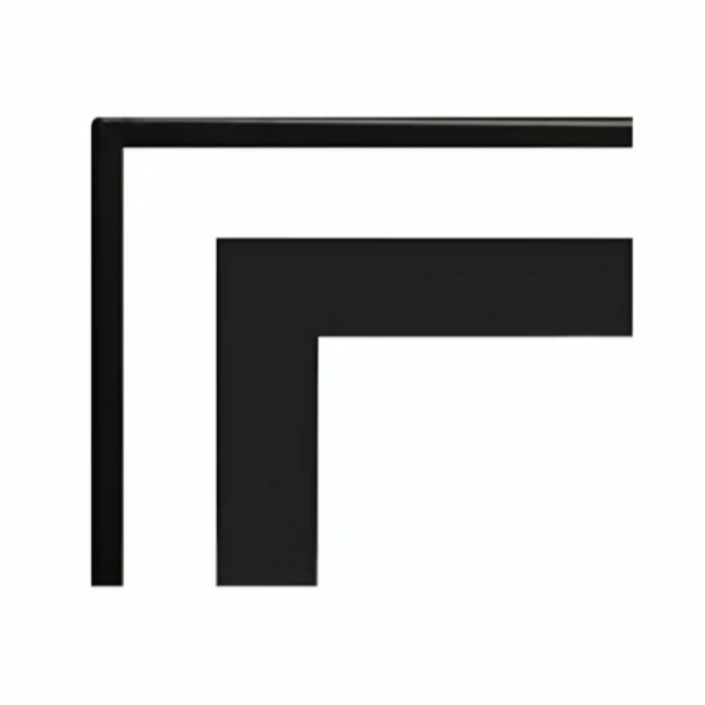 Empire DF602VBL Matte Black 1.5-in. Beveled Frame