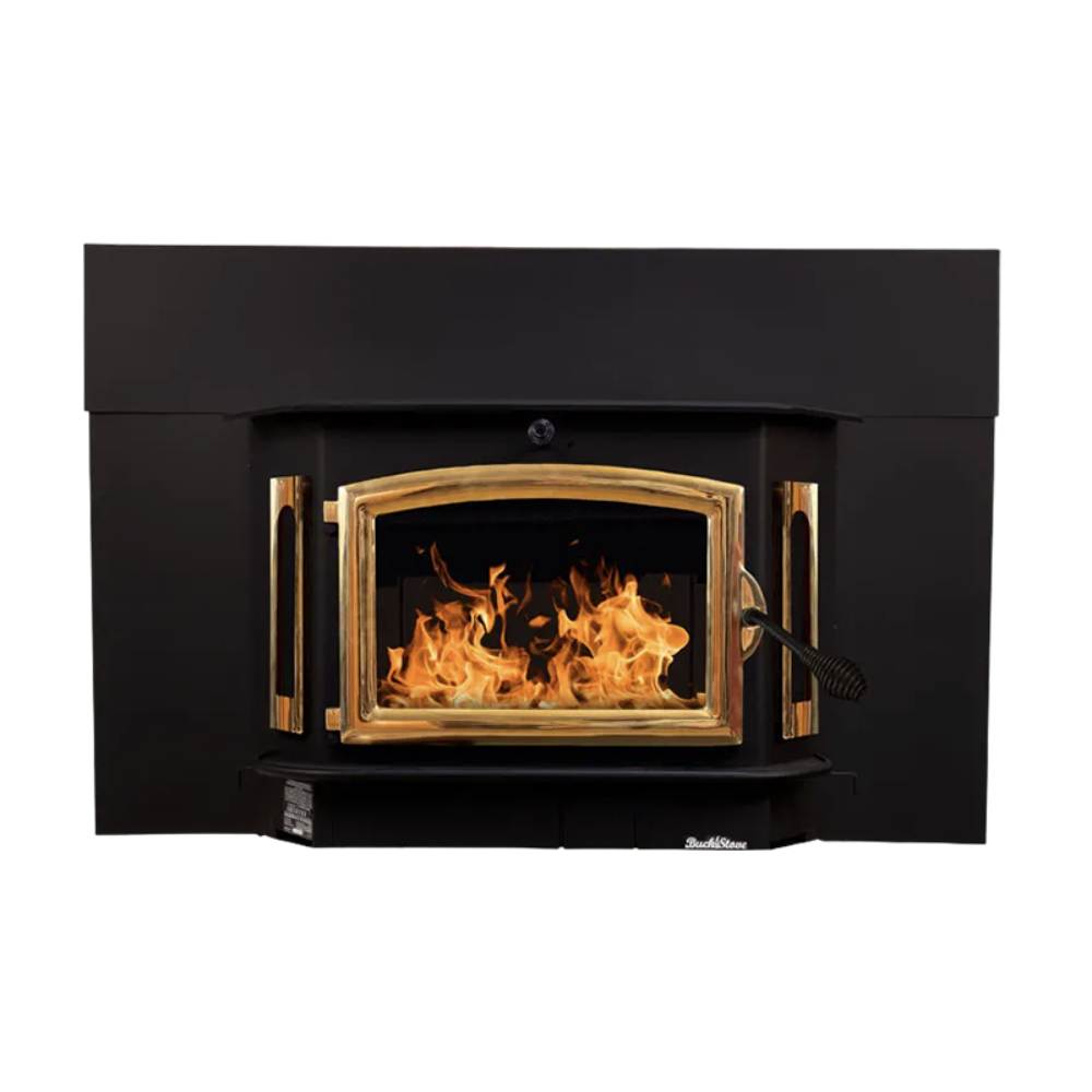 Buck Stove FP91G Model 91 Catalytic Wood Stove Insert w/Gold Door and Black Bay Windows