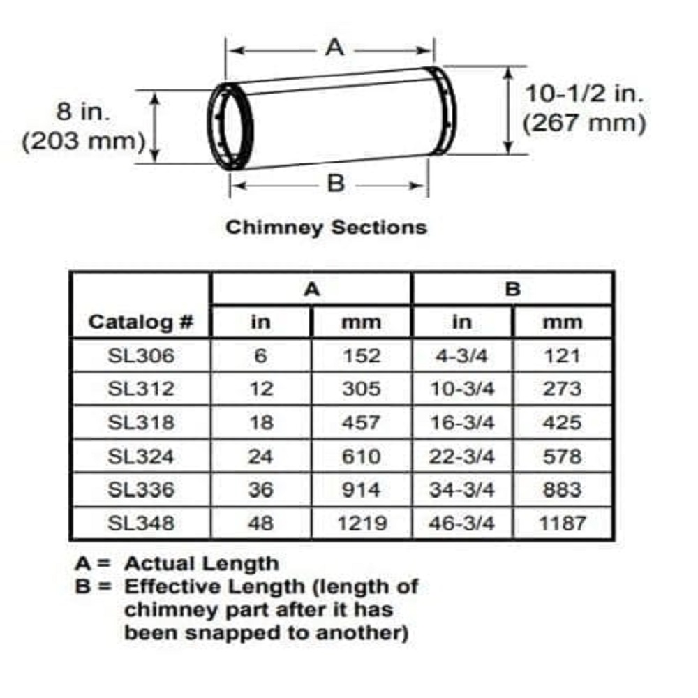 Majestic SL312 12" (305mm) pipe section