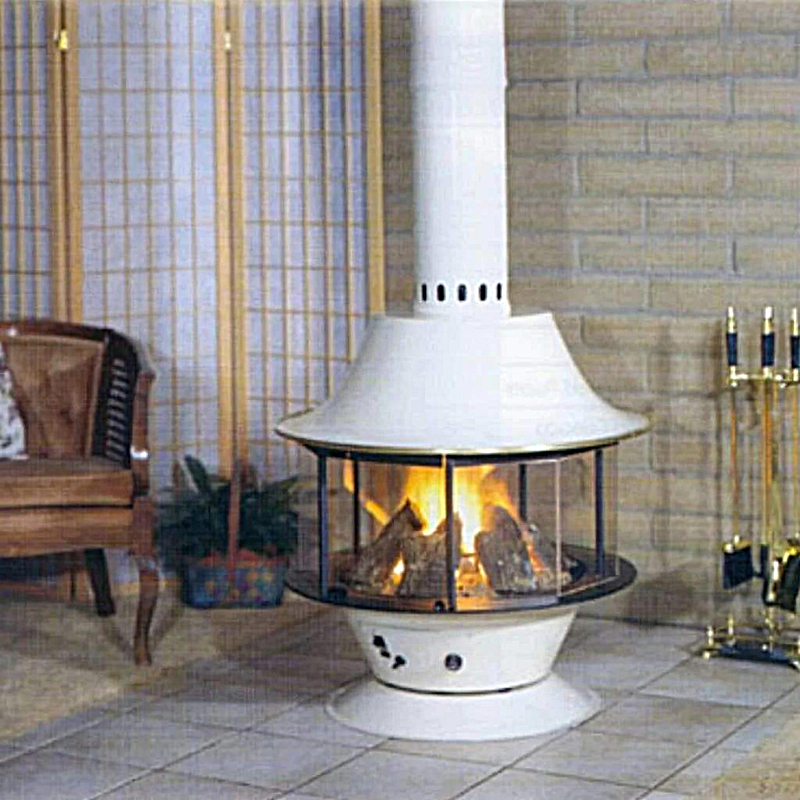 Malm Spin-A-Fire B-Vent Natural-Gas Fireplace & Matching Base Porcelain Clay Enamel Finish w/ Remote