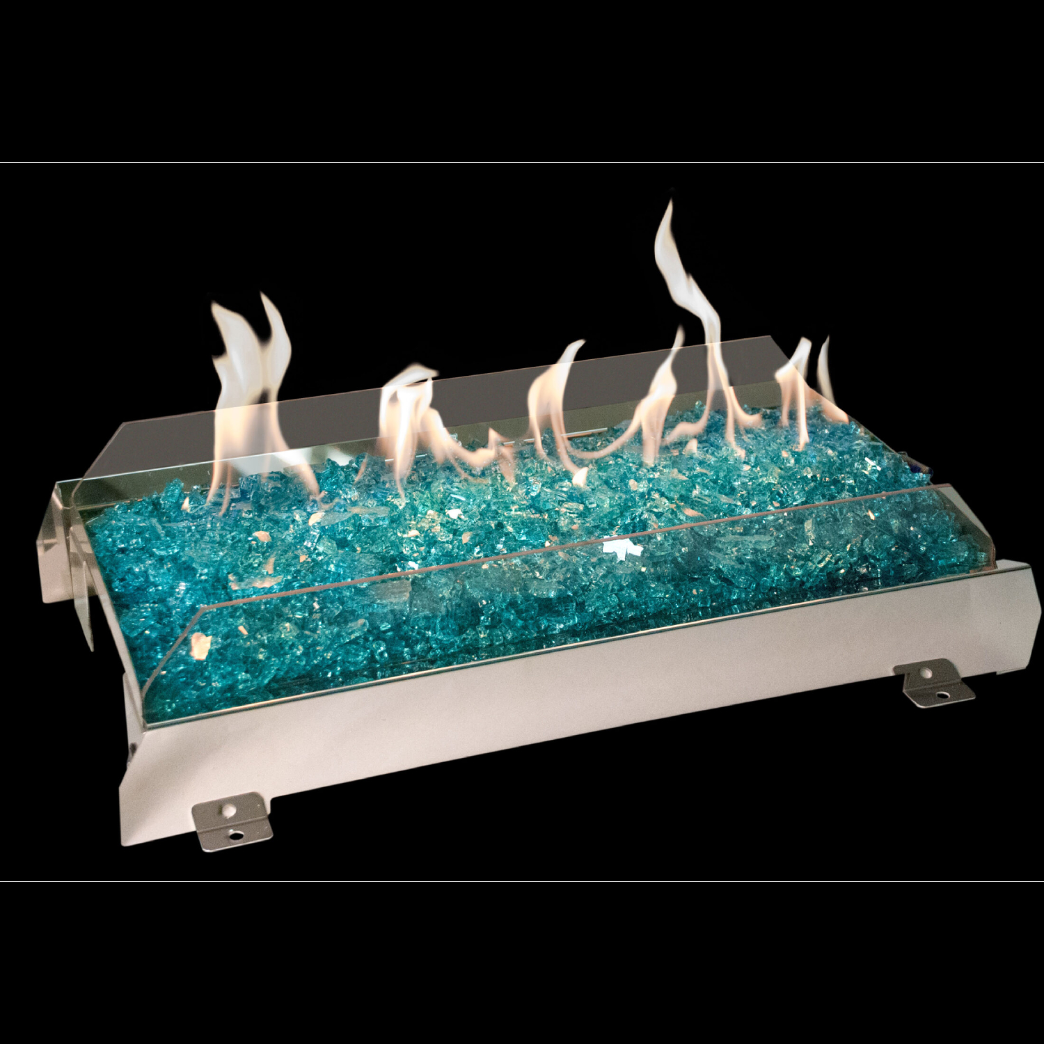 RealFyre G21-GL-2-18-12 See-Thru Glass Burner with On/Off Remote