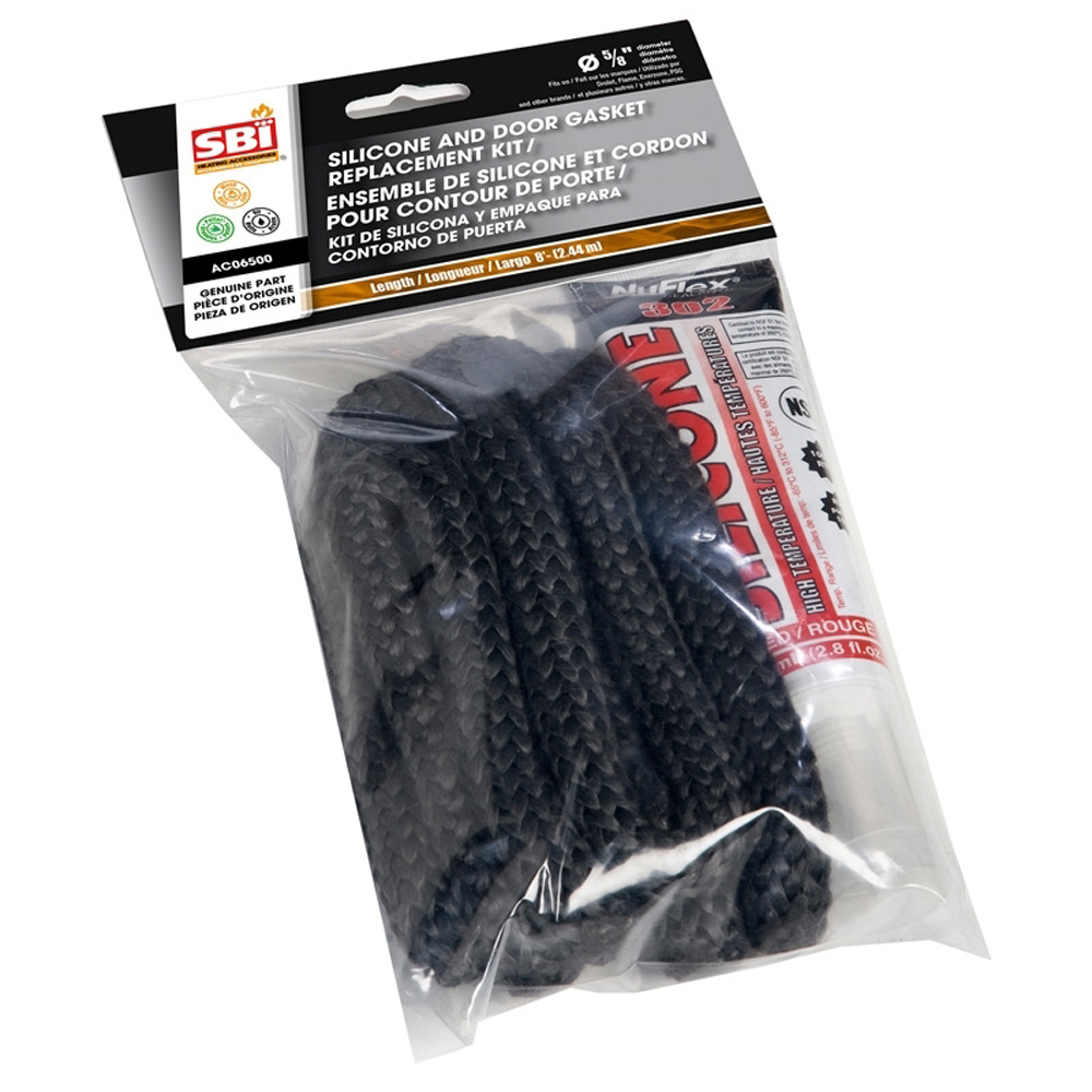 Osburn AC06500 Silicone And 5/8" X 8' Black Door Gasket Kit (Ac-Dgknc)