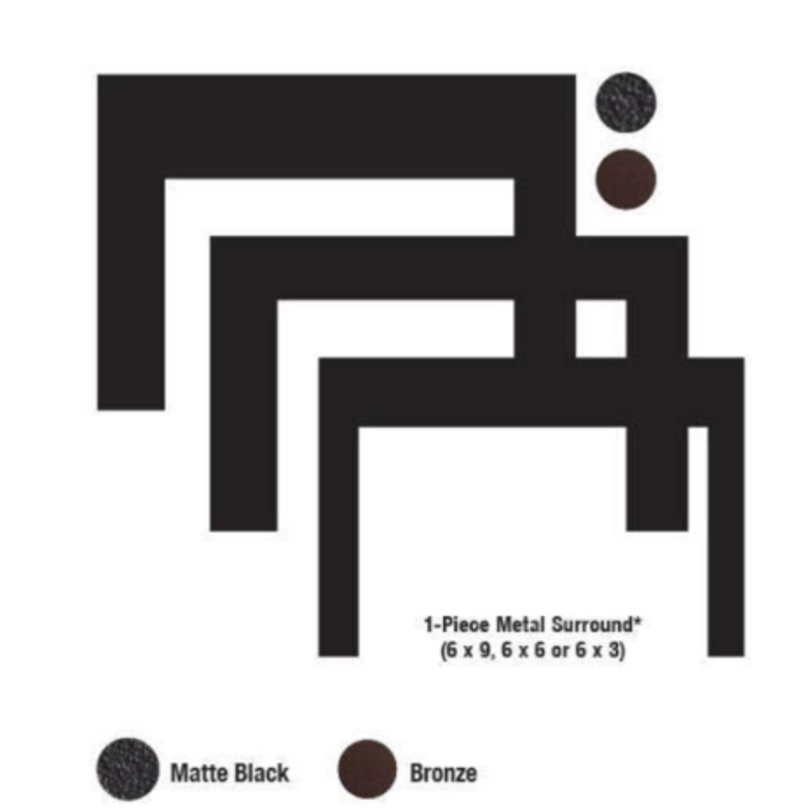 Empire DS28763BL Black 3-Sided 1-pc. Surround