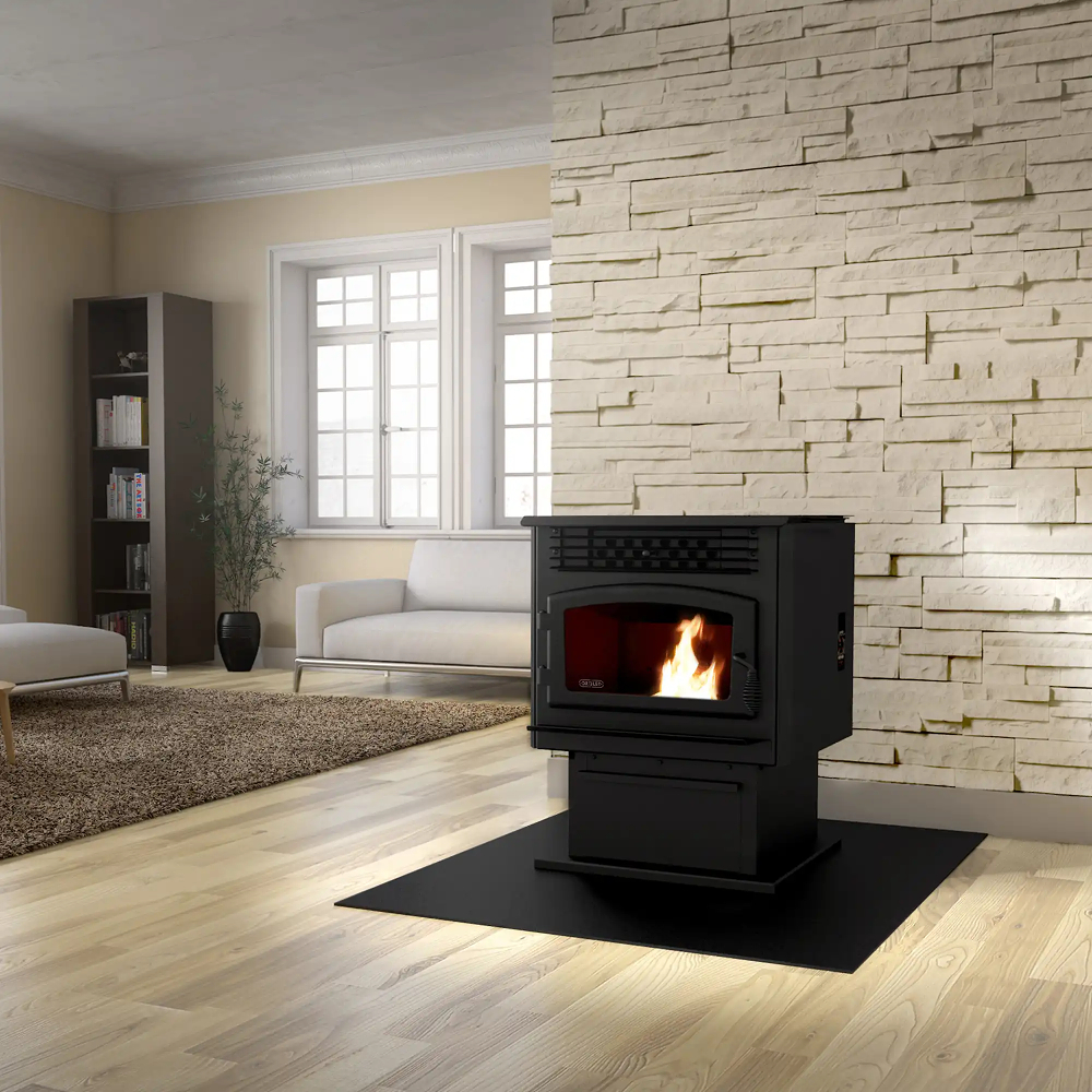 Drolet DP00070KVB ECO-55 Pellet Stove With Basement Kit