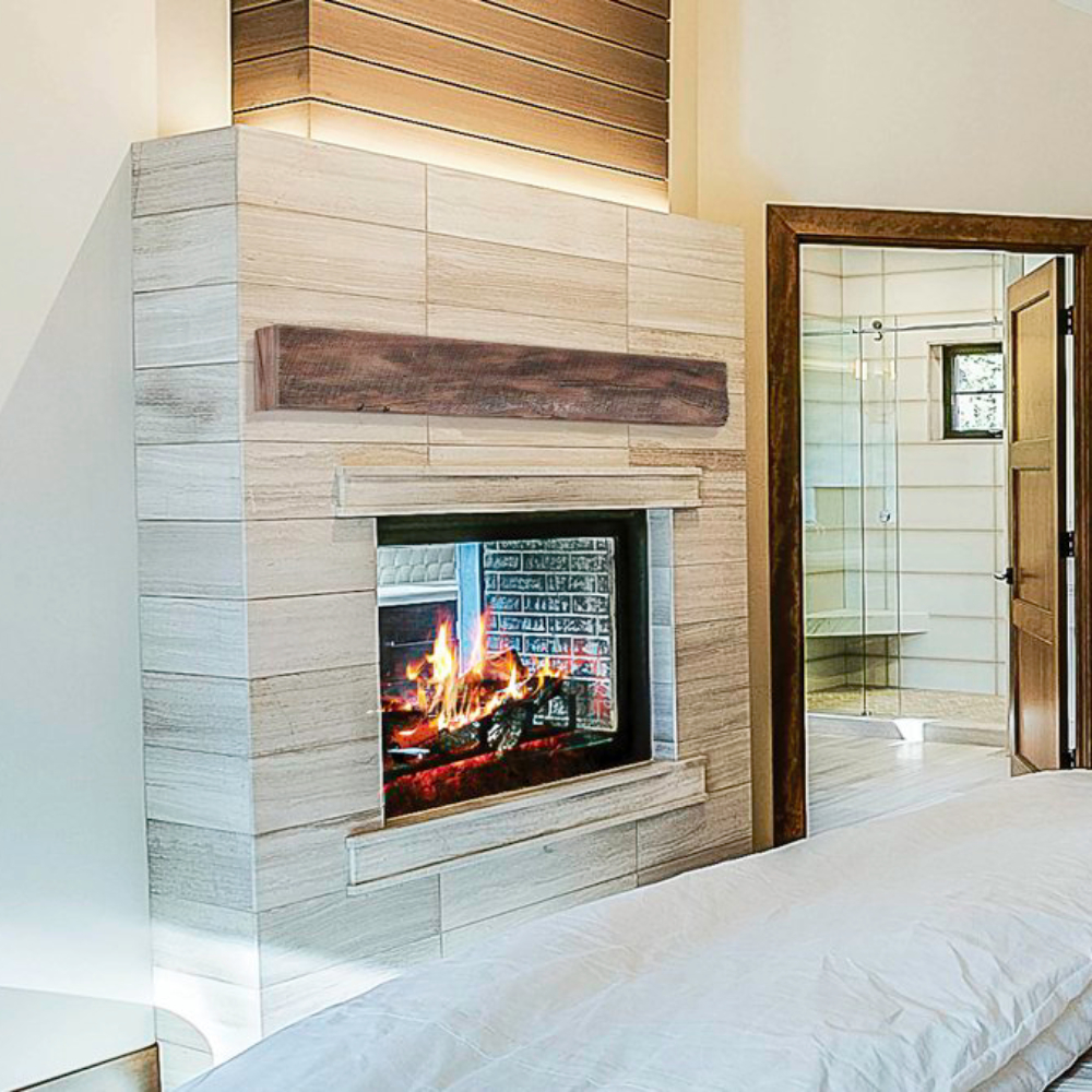 Lexington Hearth 7245 GM-4-LH-MD Grist Mill Maduro 4' Rustic Beam Mantel