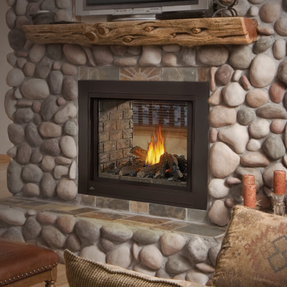 Napoleon BHD4STFCN Ascent See Through Direct Vent Nat-Gas Fireplace w/Fire Cradle