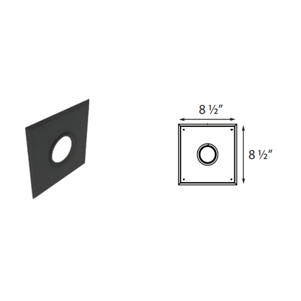 Duravent 4PPS-WPB Wall Plate - Black