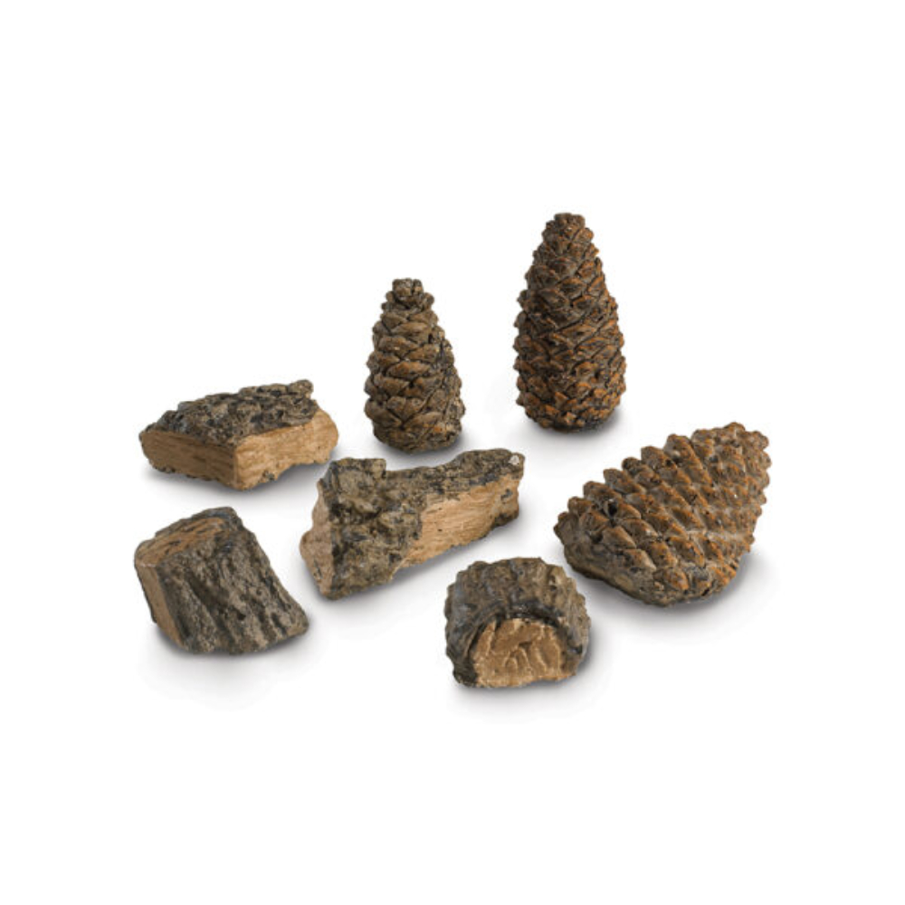 RealFyre DP-2-6 Valley Oak Wood Chips (4) and Pine Cones (3) (vacuum packed, case of 6)
